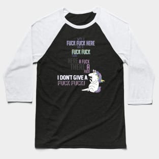 Unicorn Sarcastic Illustration Baseball T-Shirt